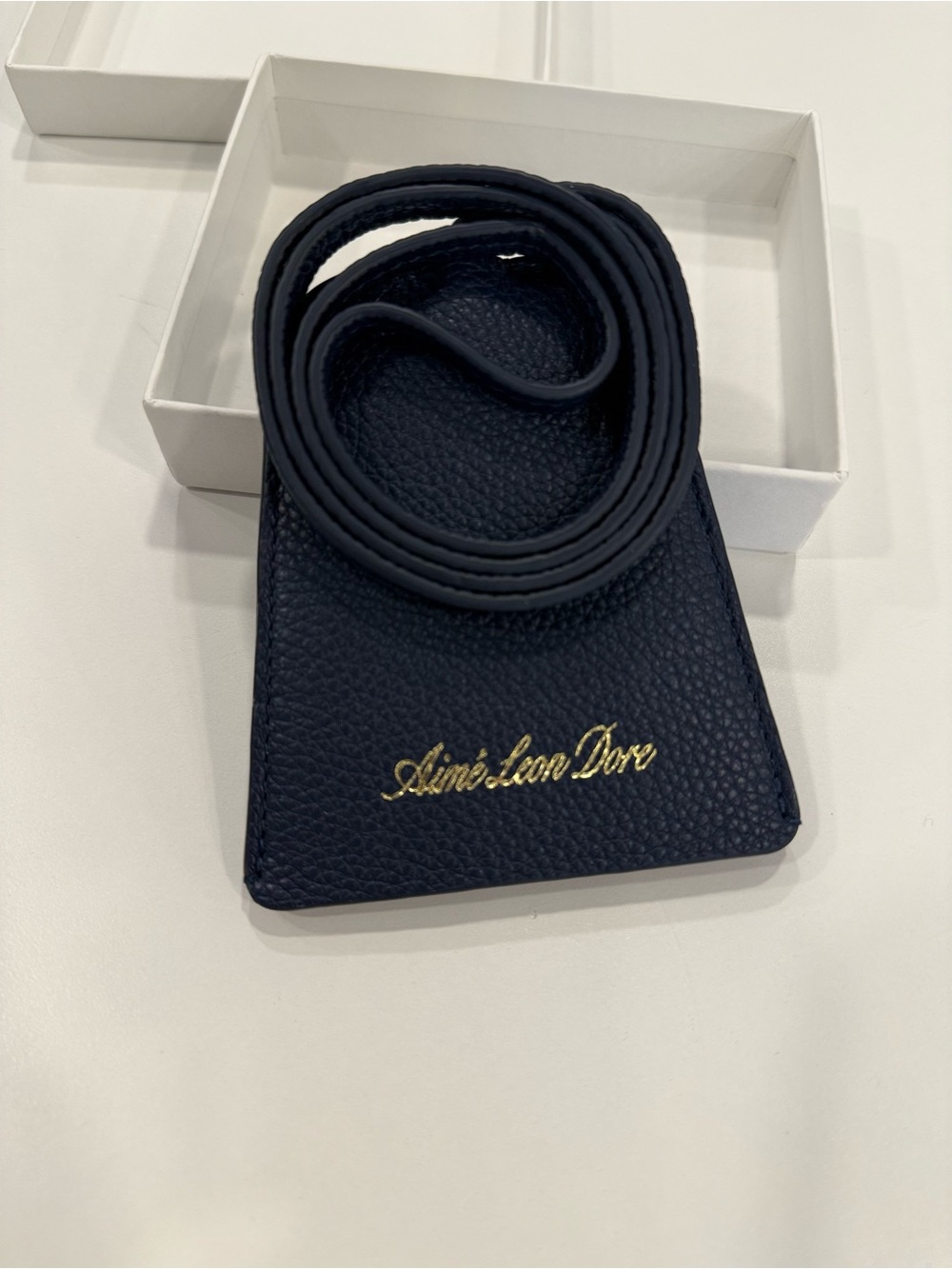 Aime Leon Dore Navy Leather key Holder with Strap